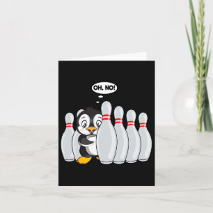 Funny Bowling Button Niedlich Pinguin für Bowling  Karte