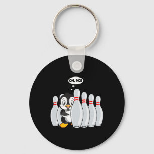 Funny Bowling Button Niedlich Pinguin für Bowling Schlüsselanhänger