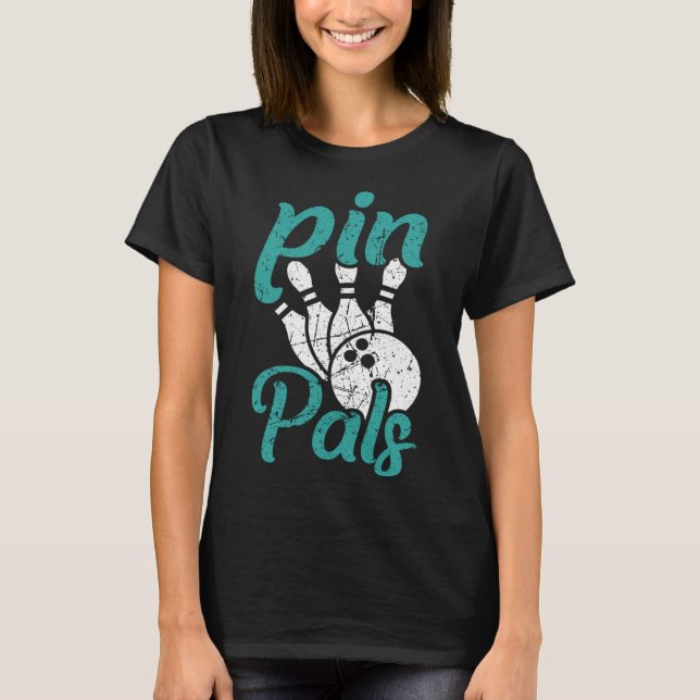 Funny Bowling Button Pals Bowling für Männer Fraue T-Shirt (Vorderseite)