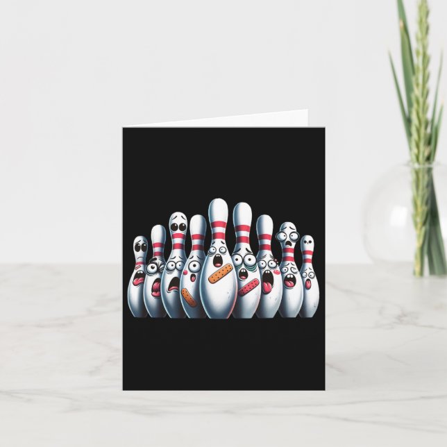 Funny Bowling Buttone Niedlich Scanied Bowling Spo Karte (Vorderseite)