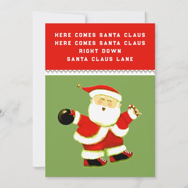 Funny Bowling Christmas Feiertagskarte (Vorderseite)