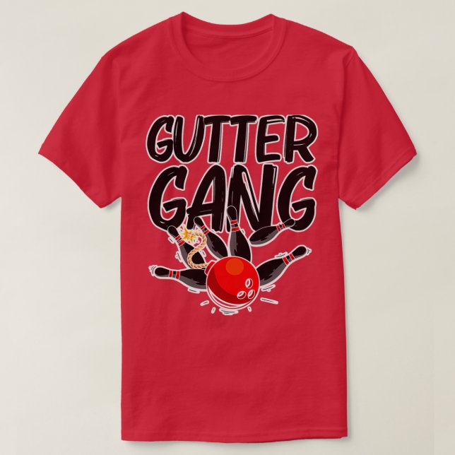 Funny Bowling Cool Gutter Gang Bowlers 1 T-Shirt (Design vorne)