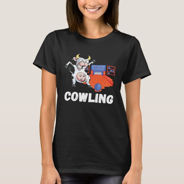 Funny Bowling Cow Bowler Strike Bowling Pin Bowlin T-Shirt (Vorderseite)