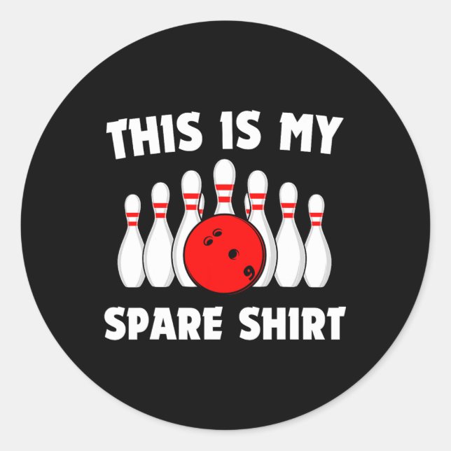 Funny Bowling Das ist mein Shirt Bowling Retro Runder Aufkleber (Vorderseite)