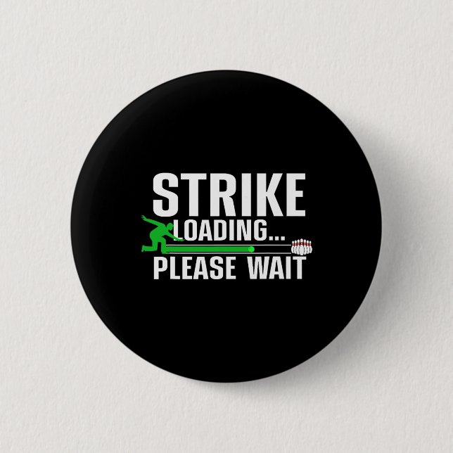 Funny Bowling Design Damen Kinder Bowling Lo Button (Vorderseite)