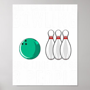 Funny Bowling Design Damen Kinder Bowling Lo Poster