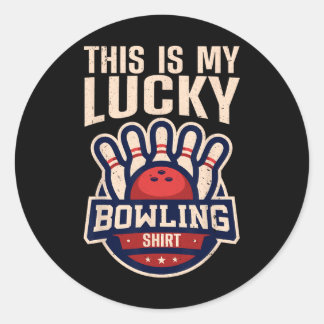 Funny Bowling Design Damen Kinder Bowling Lo Runder Aufkleber