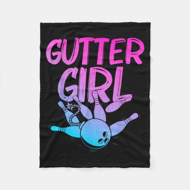 Funny Bowling Design For Girls Women Bowler Bowlin Fleecedecke (Vorderseite)