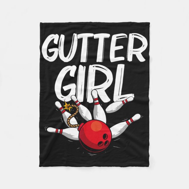 Funny Bowling Design for Girls Women Bowler Bowlin Fleecedecke (Vorderseite)