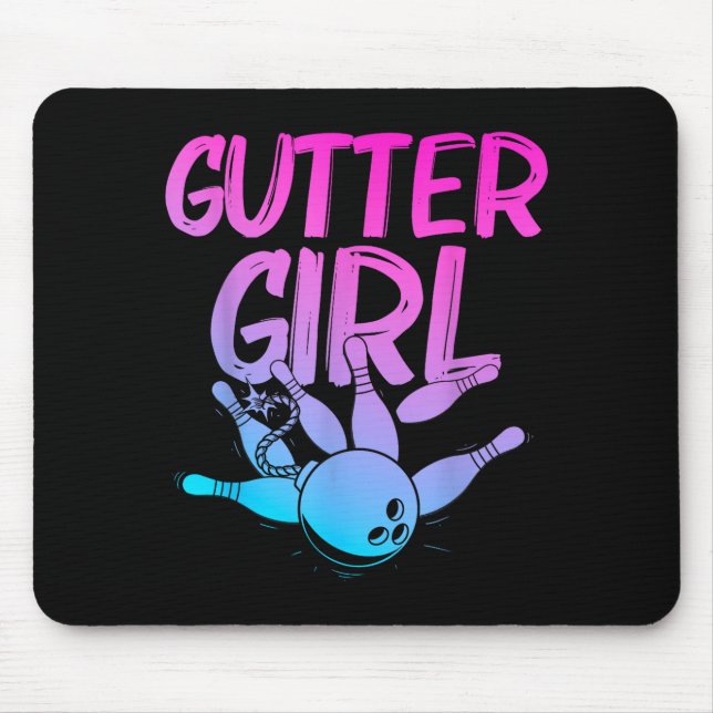 Funny Bowling Design For Girls Women Bowler Bowlin Mousepad (Vorne)