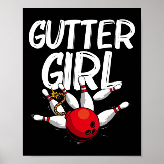 Funny Bowling Design for Girls Women Bowler Bowlin Poster