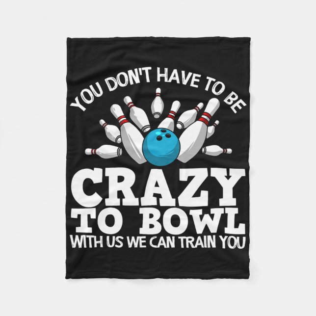 Funny Bowling Design Women Kids Bowler Bow Fleecedecke (Vorderseite)