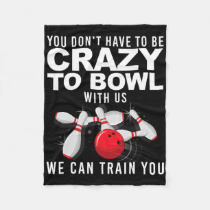 Funny Bowling Design Women Kids Bowler Bow Fleecedecke