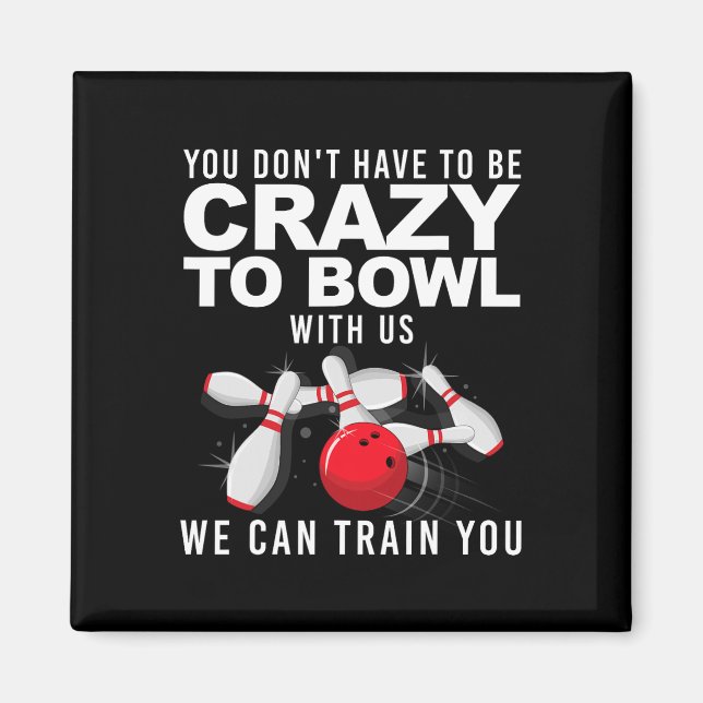 Funny Bowling Design Women Kids Bowler Bow Magnet (Vorne)
