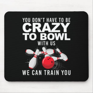 Funny Bowling Design Women Kids Bowler Bow Mousepad