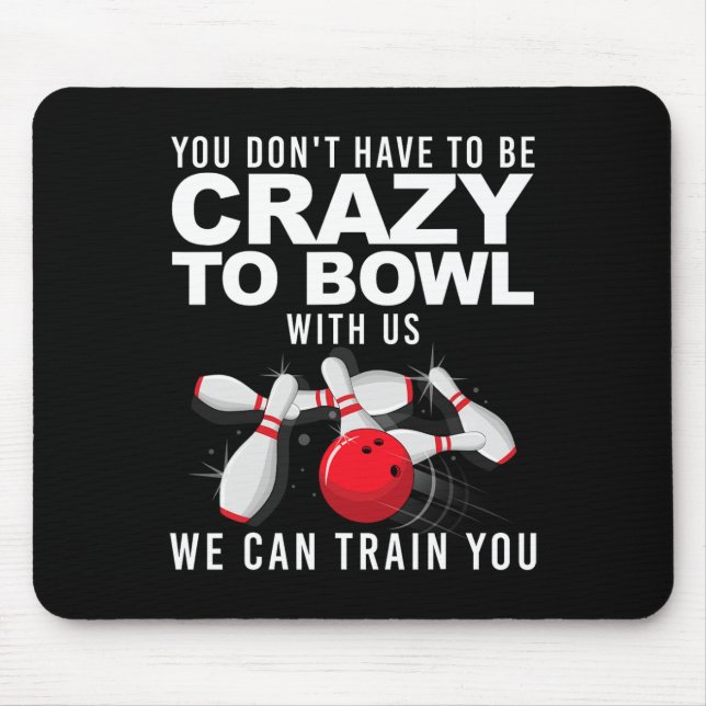 Funny Bowling Design Women Kids Bowler Bow Mousepad (Vorne)