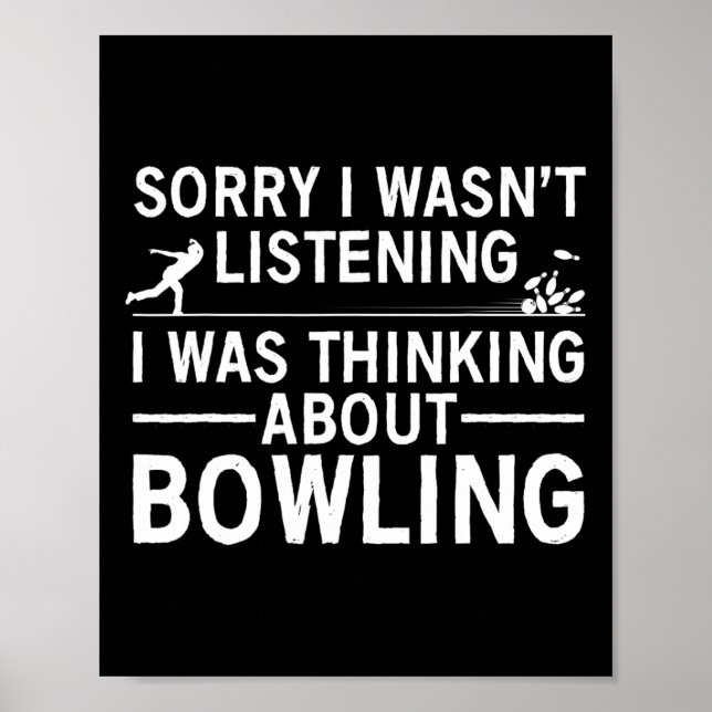 Funny Bowling Design Women Kids Bowler Bow Poster (Vorne)