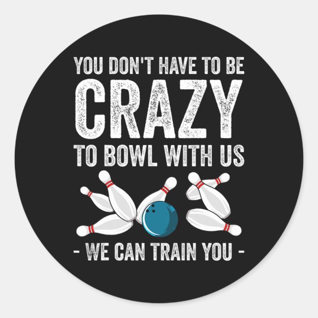 Funny Bowling Design Women Kids Bowler Bow Runder Aufkleber (Vorderseite)
