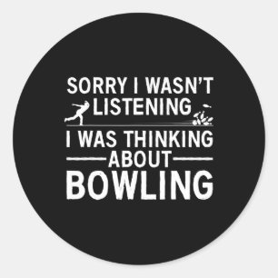 Funny Bowling Design Women Kids Bowler Bow Runder Aufkleber
