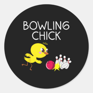 Funny Bowling Geschenk Frauen Niedlicher Bowling C Runder Aufkleber