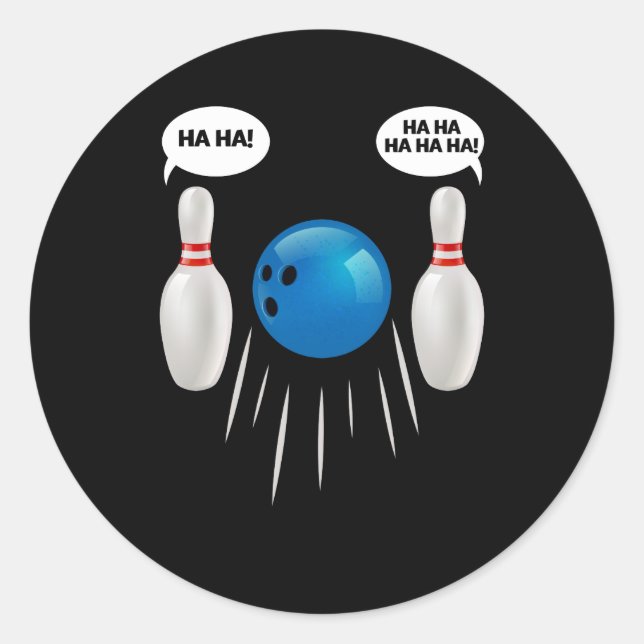 Funny Bowling - Geschenk für Bowlers Runder Aufkleber (Vorderseite)
