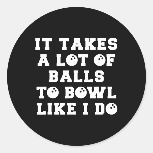 Funny Bowling Geschenk für Männer Freund oder Mann Runder Aufkleber (Vorderseite)