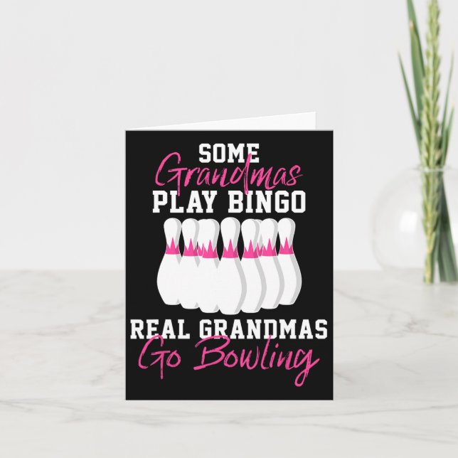 Funny Bowling Geschenk für Oma Karte (Vorderseite)