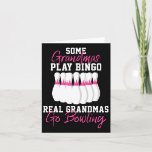 Funny Bowling Geschenk für Oma Karte