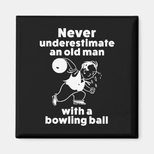 Funny Bowling Gift Shirt für Old Man Vater oder Gr Magnet