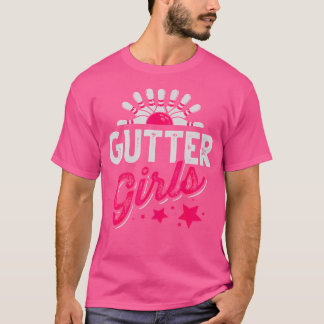 Funny Bowling Gutter Girls Bowler Girls Ladys Bow T-Shirt