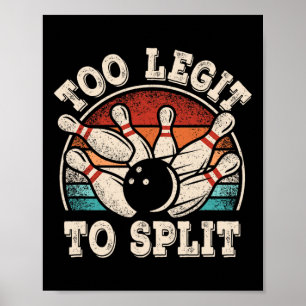 Funny Bowling Lover Bowler zu lehnen, um Retter zu Poster