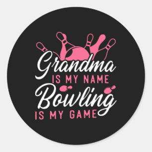 Funny Bowling Oma Oma ist mein Name Bowling I Runder Aufkleber