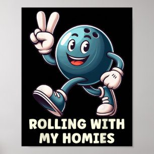 Funny Bowling Player Männer Frauen, die mit meinem Poster