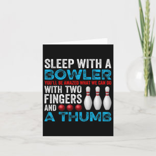 Funny Bowling schläft mit einer Bowler Puppe Vinta Karte