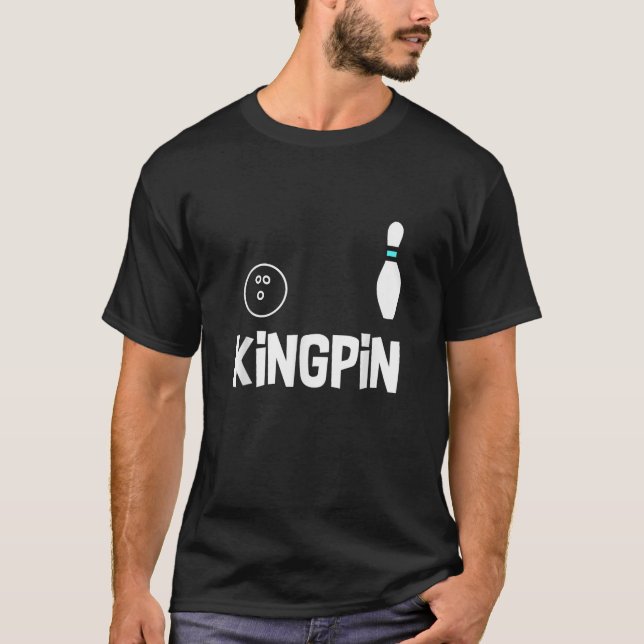 Funny Bowling Shirt Kingpin League Geschenk (Vorderseite)