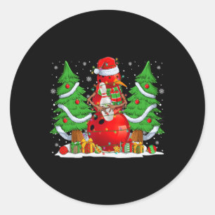 Funny Bowling Snowman Weihnachtsbaum Lichter Xmas Runder Aufkleber