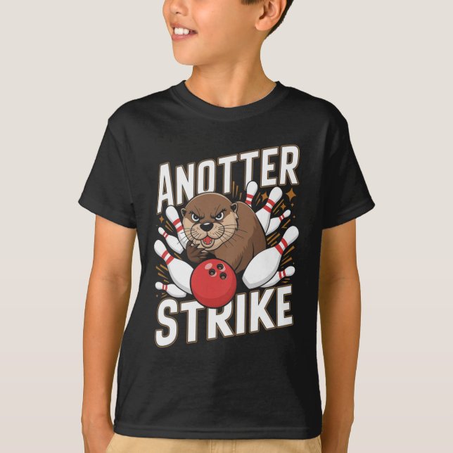 Funny Bowling Strike Pun - Anotter Strike Otter T-Shirt (Vorderseite)