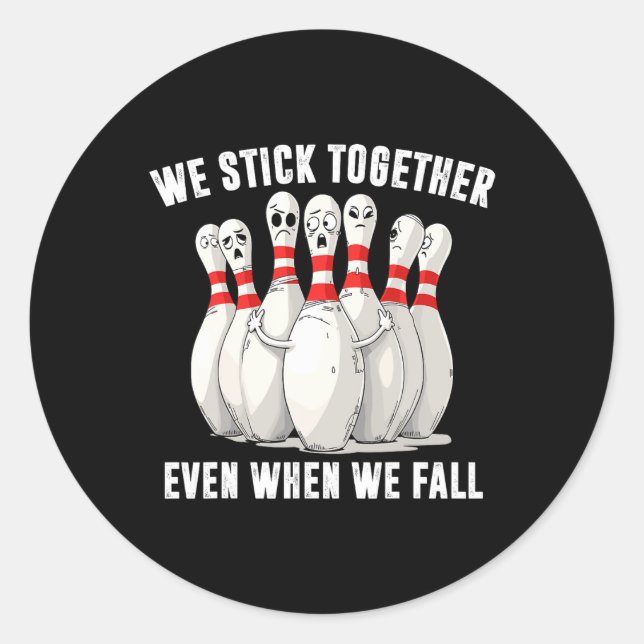 Funny Bowling Team Bowling Lover Bowler Squad Humo Runder Aufkleber (Vorderseite)