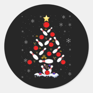Funny Bowling Weihnachtsbäume Weihnachten Weihnach Runder Aufkleber