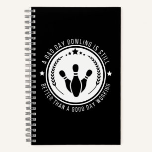 Funny Bowling Work Zitat Notizbuch
