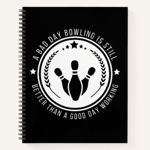 Funny Bowling Work Zitat Notizbuch