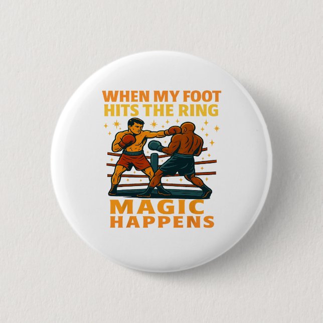 Funny Boxer Boxing Fighter Sarcastic Spaß Gips F Button (Vorderseite)