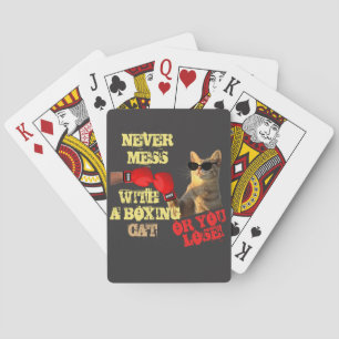 Funny Boxer Cat   Niedliche Cat Lovers Keepake Spielkarten