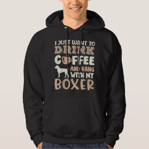 Funny Boxer Drink Kaffeehand mit Hunde Mama Gesche Hoodie