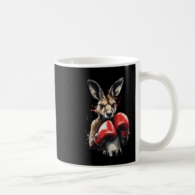 Funny Boxer Kangaroo mit Boxhandschuhen Kämpfen K Kaffeetasse (Rechts)
