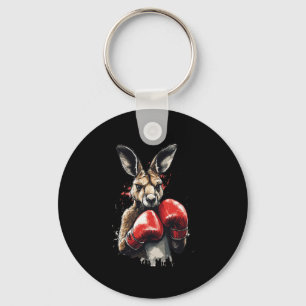 Funny Boxer Kangaroo mit Boxhandschuhen Kämpfen K Schlüsselanhänger