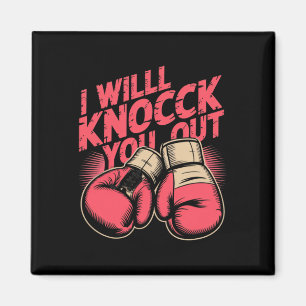 Funny Boxer klopfen Sie aus Boxhandschuhen ich wei Magnet