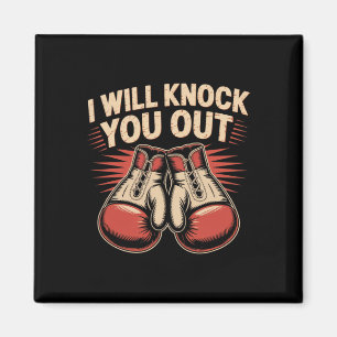 Funny Boxer klopfen Sie aus Boxhandschuhen ich wei Magnet
