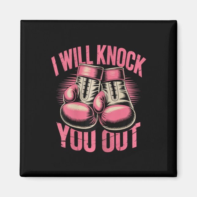 Funny Boxer klopfen Sie aus Boxhandschuhen ich wei Magnet (Vorne)