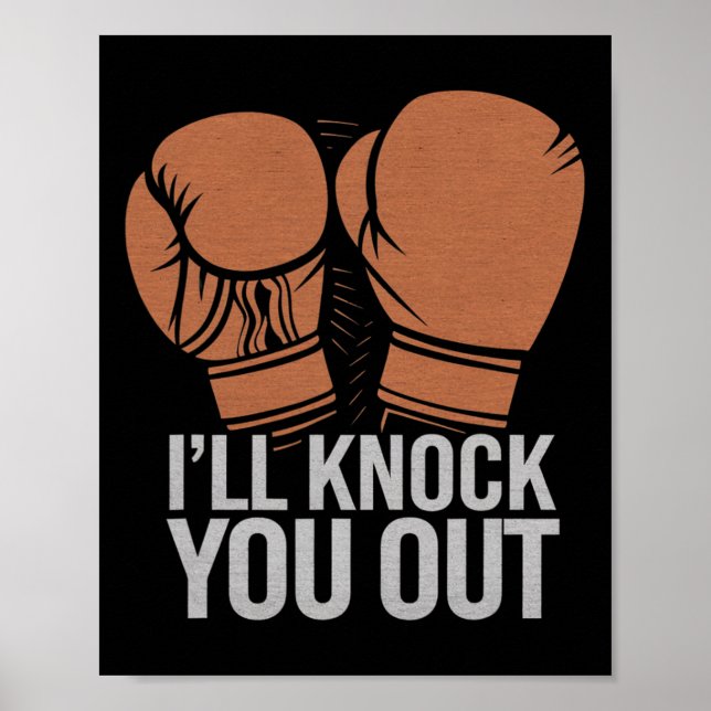 Funny Boxer klopfen Sie aus Boxhandschuhen ich wei Poster (Vorne)